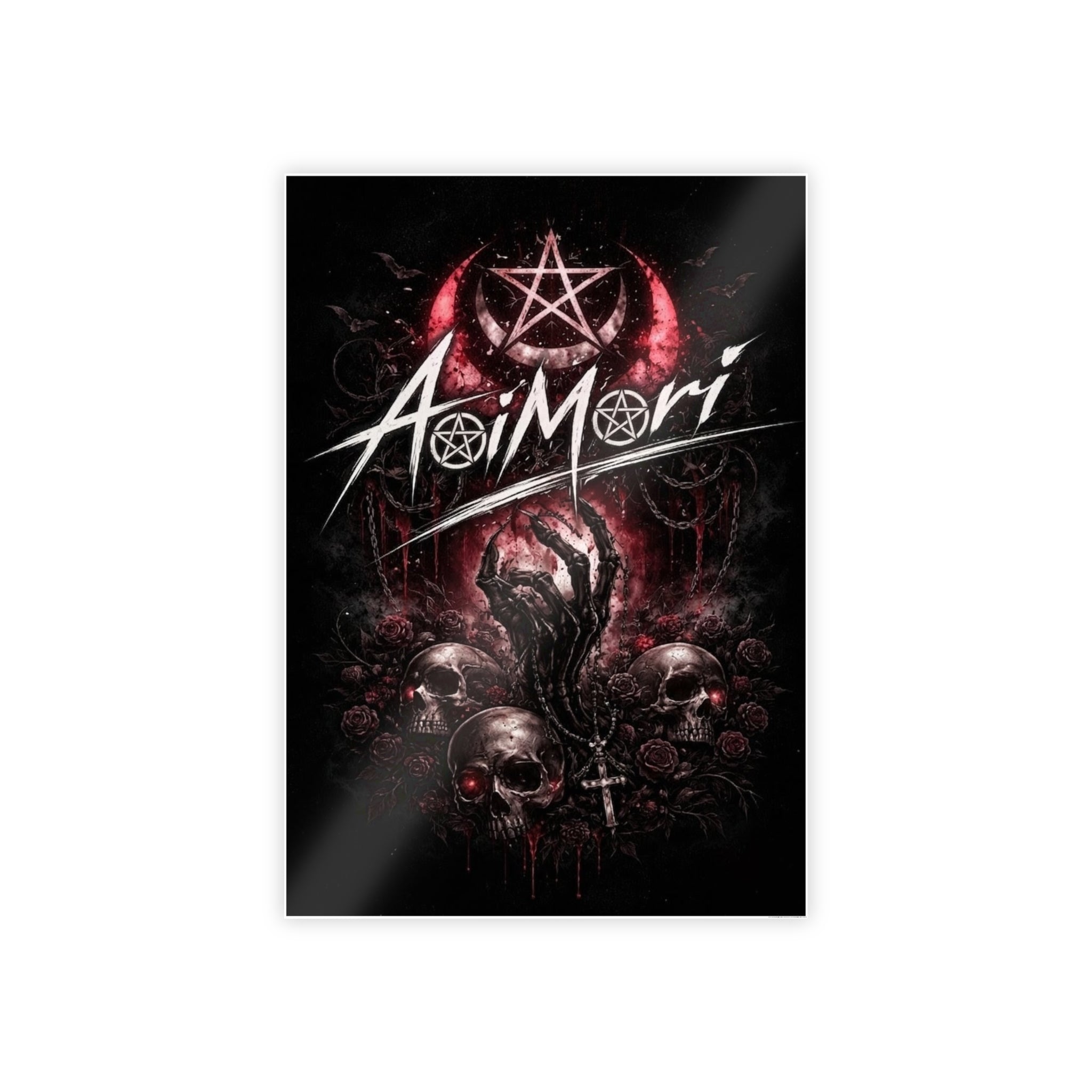 Gloss Poster — Aoimori Dark Occult Skull Art Print