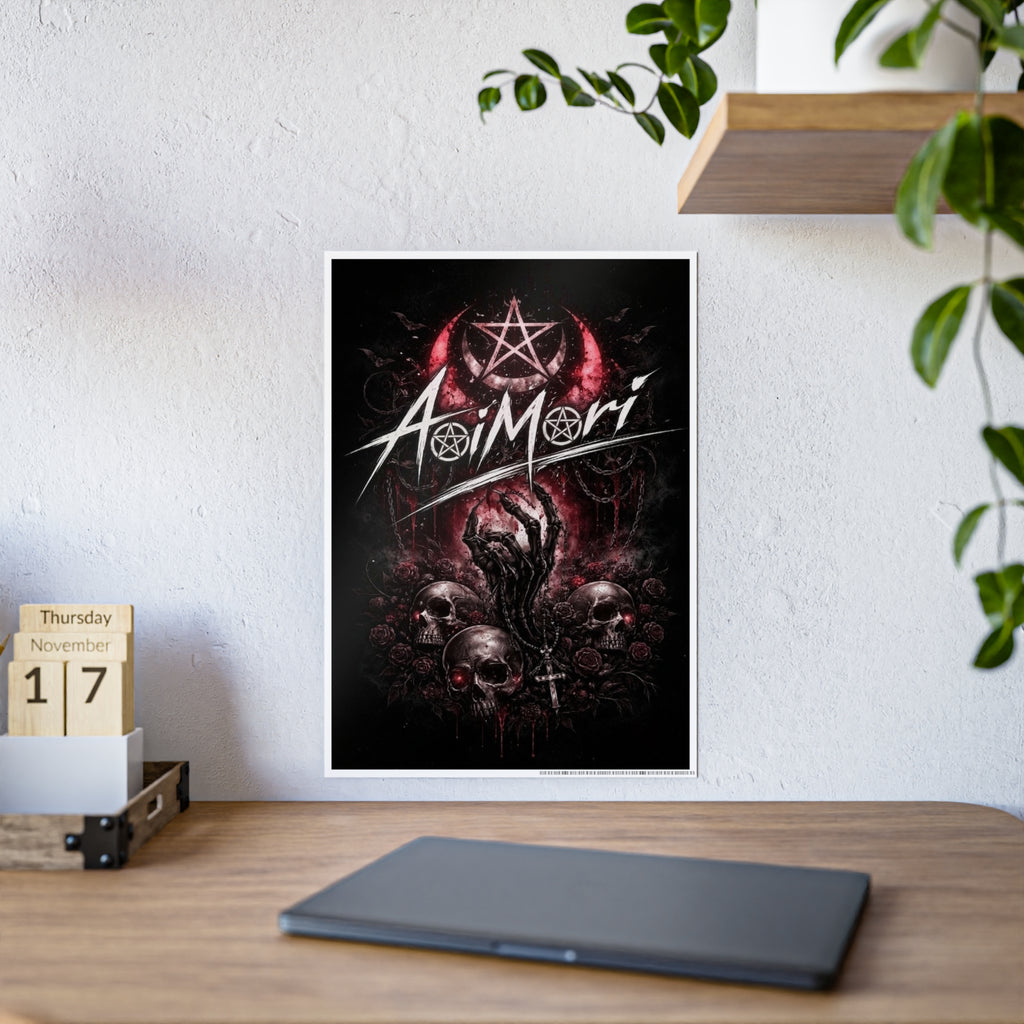 Gloss Poster — Aoimori Dark Occult Skull Art Print