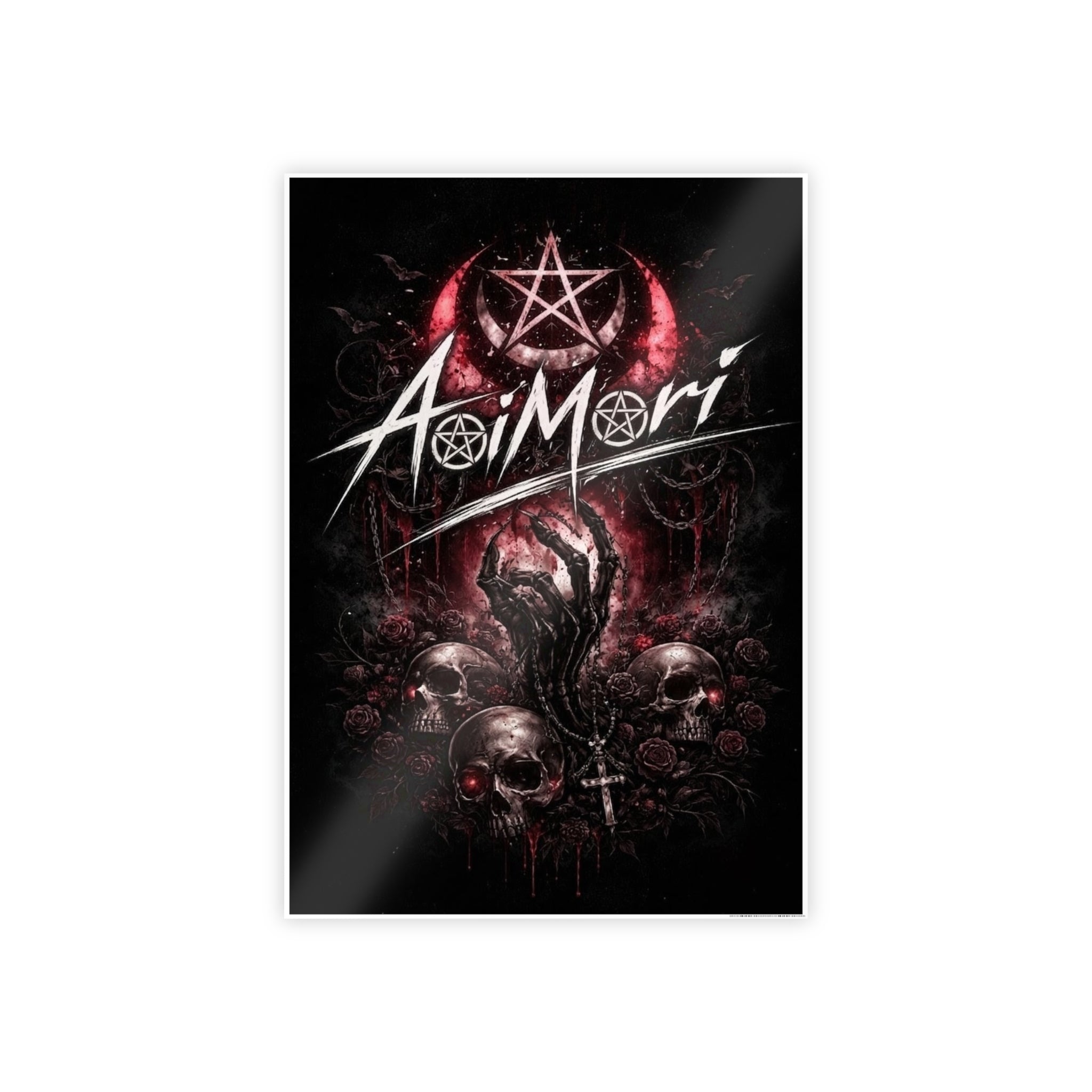Gloss Poster — Aoimori Dark Occult Skull Art Print