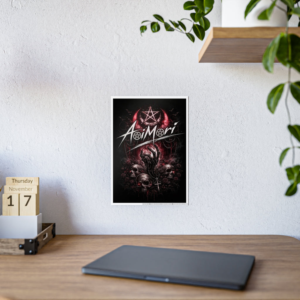 Gloss Poster — Aoimori Dark Occult Skull Art Print